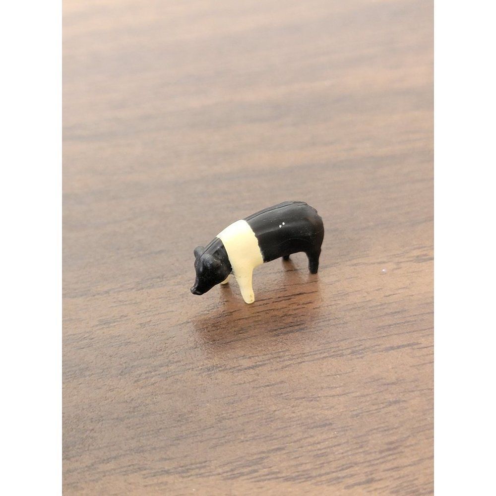 Mini black white pig farm animal zoo Village accessory decor‎
